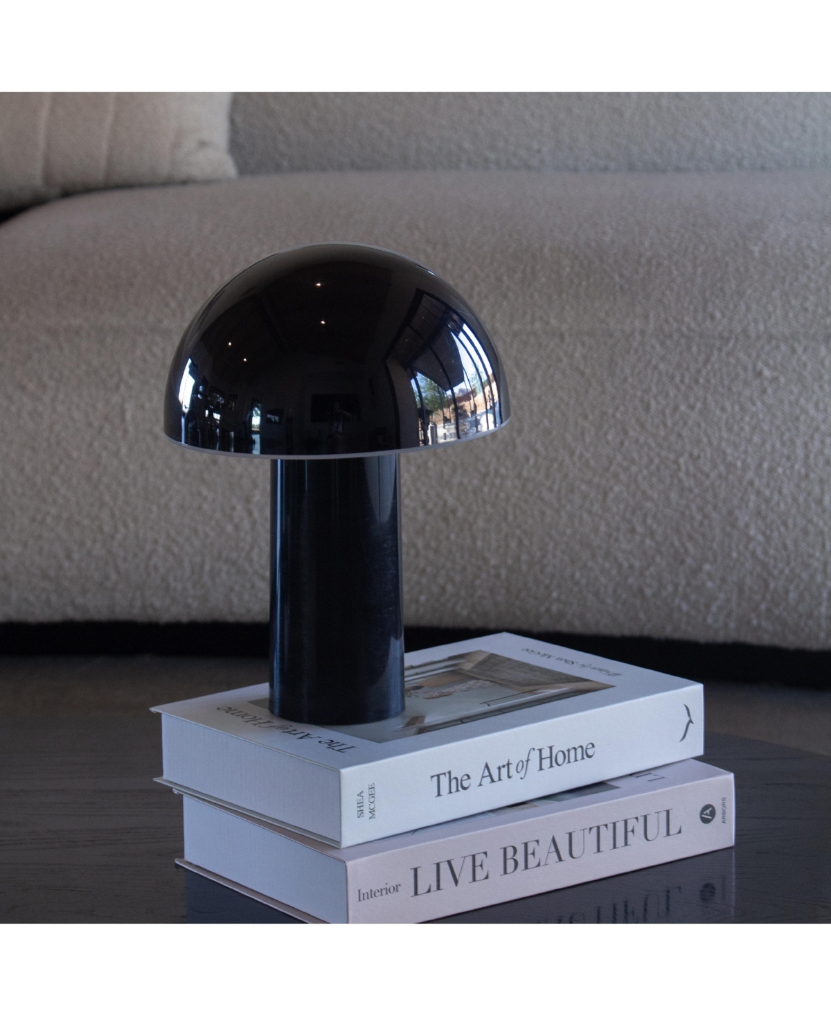 Brightech Celia Portable Led Table Lamp with Dome Mushroom Shade