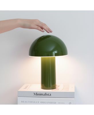 Celia Portable LED Table Lamp with Dome Mushroom Shade