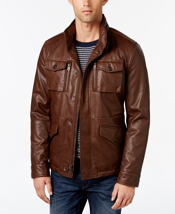 Medfølelse Quilt Ud over Tommy Hilfiger Men's Faux-Leather Field Jacket - Macy's