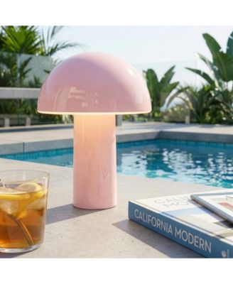 Celia Portable LED Table Lamp with Dome Mushroom Shade