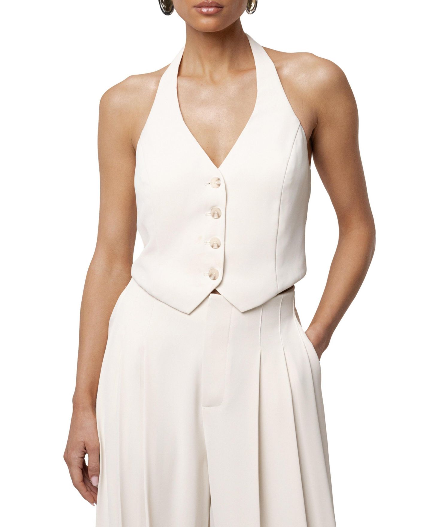 Женский жилет JLUXLABEL Signature Elegance, цвет: Слоновая кость — фото 6