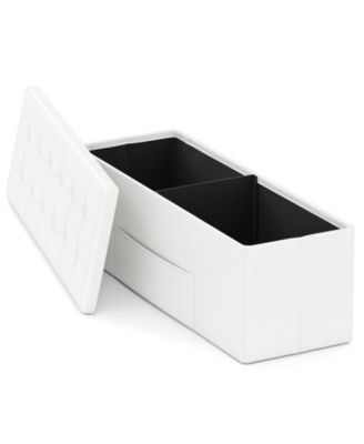 43-Inch Folding Storage Ottoman Bench with Foot Rest