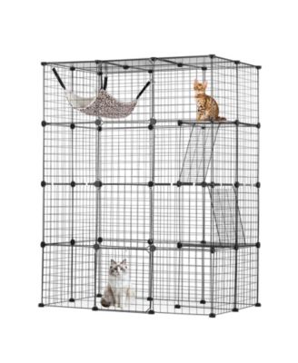 Cat Cage 4-Tier 41x28x55 in Metal Enclosure with 4 Doors