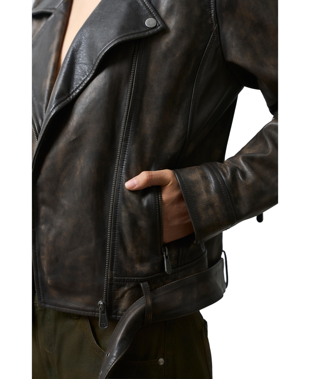 Velez Women's Efos Leather Biker Jacket