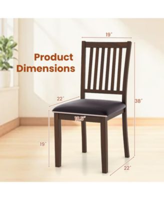 Upholstered Modern Dining Chair Set of 2 with Slanted High Backrest