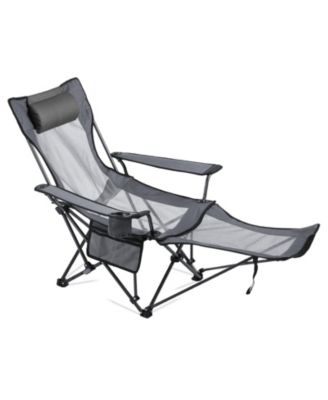 Reclining Camping Chair with Headrest and Foot Rest 220 lbs