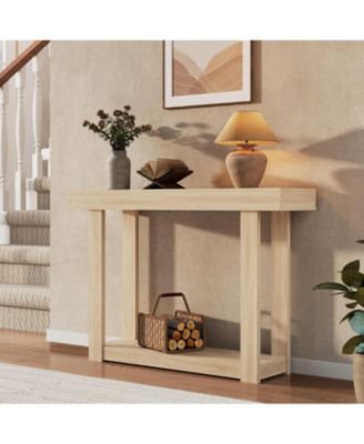  Farmhouse Wood Console Table for Entryway,Sofa Table with Shelves Entry Way, Narrow Console Table with Open Storage, Easy Assembly