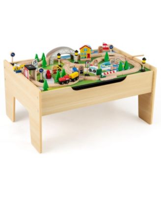 Kids Wooden Train Set 78 Pieces Railway Track Playset with Accessories