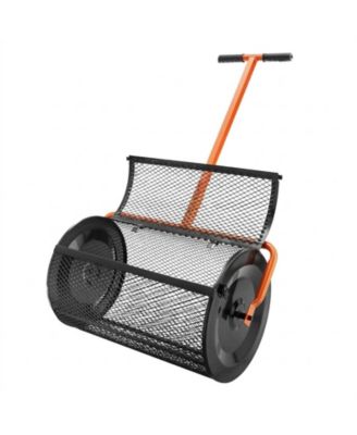 Compost Spreader, 24" Wide, Adjustable Handle for Lawn and Garden Use