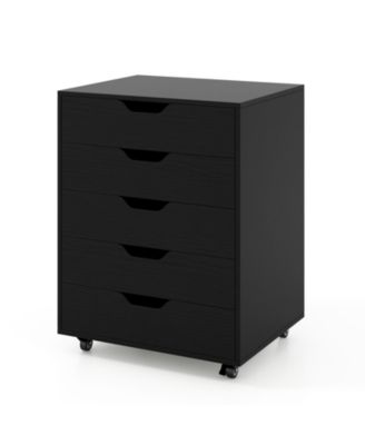 5 Drawer Mobile File Cabinet with Wheels for Living Room