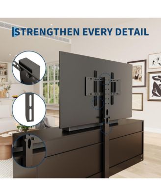 Home 32" to 80" Entertainment Center, Wood Media Console Dresser with 6 Drawers and Adjustable Bracket.