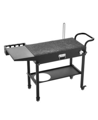 Foldable Outdoor Grill Cart 31x17 Inch with Side Table and Hooks