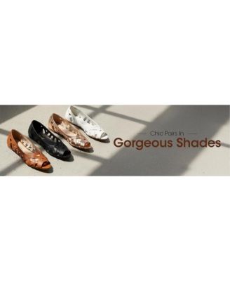 Women's Moira Woven Peep Toe Flats