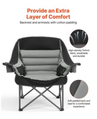 Oversized Padded Camping Chair 450 lbs with Dual Cup Holders