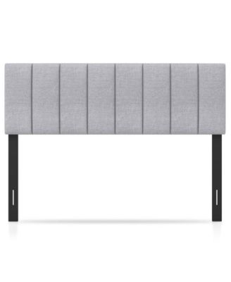 Linen Upholstered Headboard with Adjustable Width and Solid Wood Legs