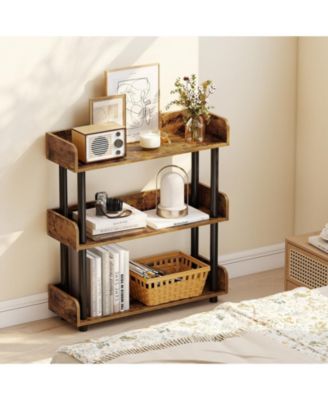 3-Tier Bookshelf with Anti-Tipping Kit and Industrial Storage Unit for Living Room