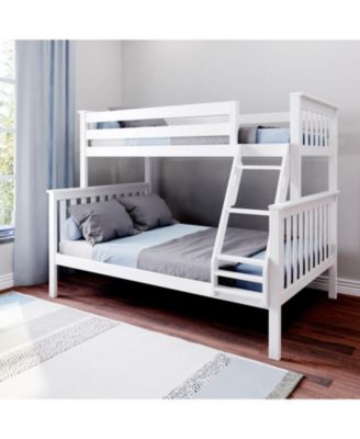 Bunk Bed Twin over Full Size, Solid Wood Bunk Beds with Ladder for Kids