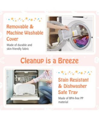 Portable Baby Booster Seat with Straps and Double Tray