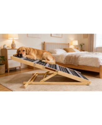 Adjustable Dog Ramp for Couch, 6 Heights 14"-25" with Non-Slip Pad, Portable Stable Pet Steps for Small Dogs, Sofa and Stairs
