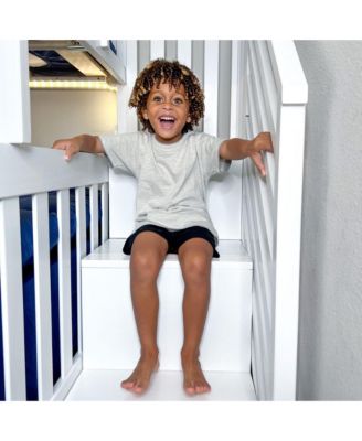 Twin over Full Staircase Bunk Bed with Storage Drawers