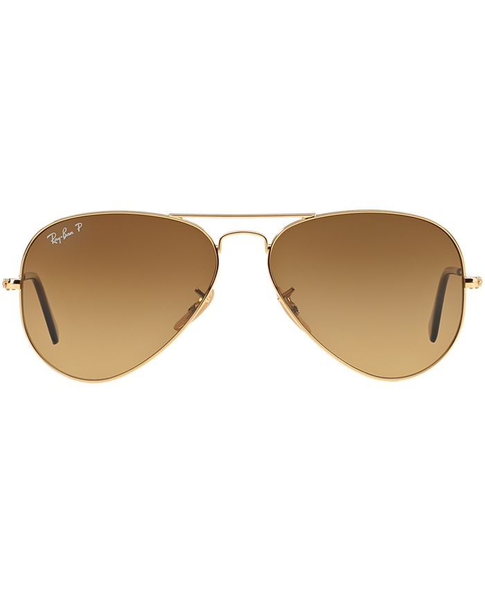 Ray-Ban Polarized Original Aviator Sunglasses, RB3025 58 - Macy's