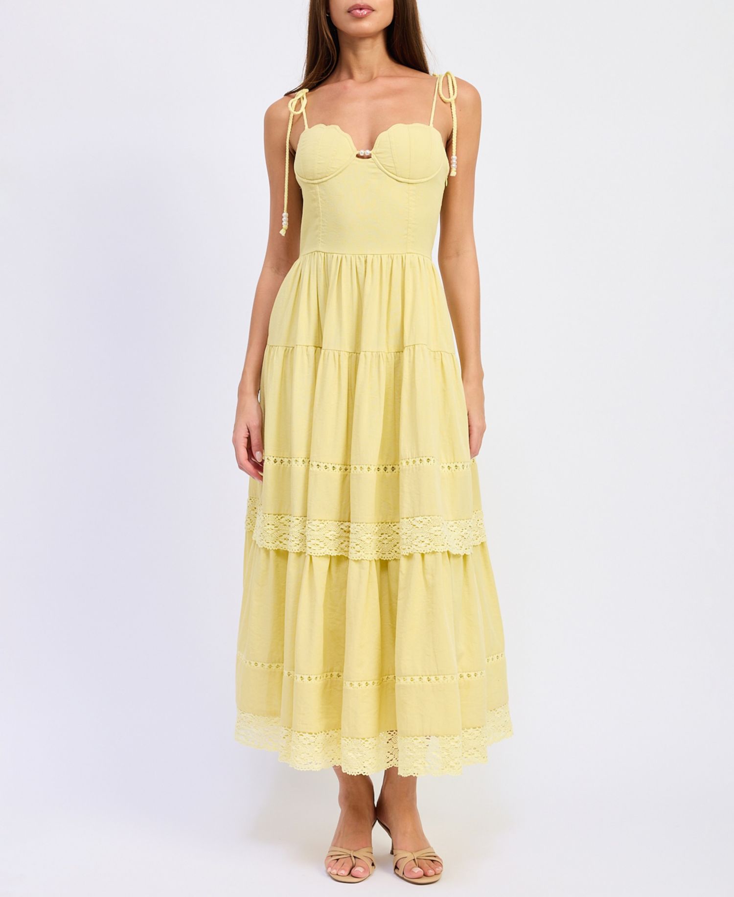 Women's Sleeveless Bustier Sweetheart Neck Maxi Dress