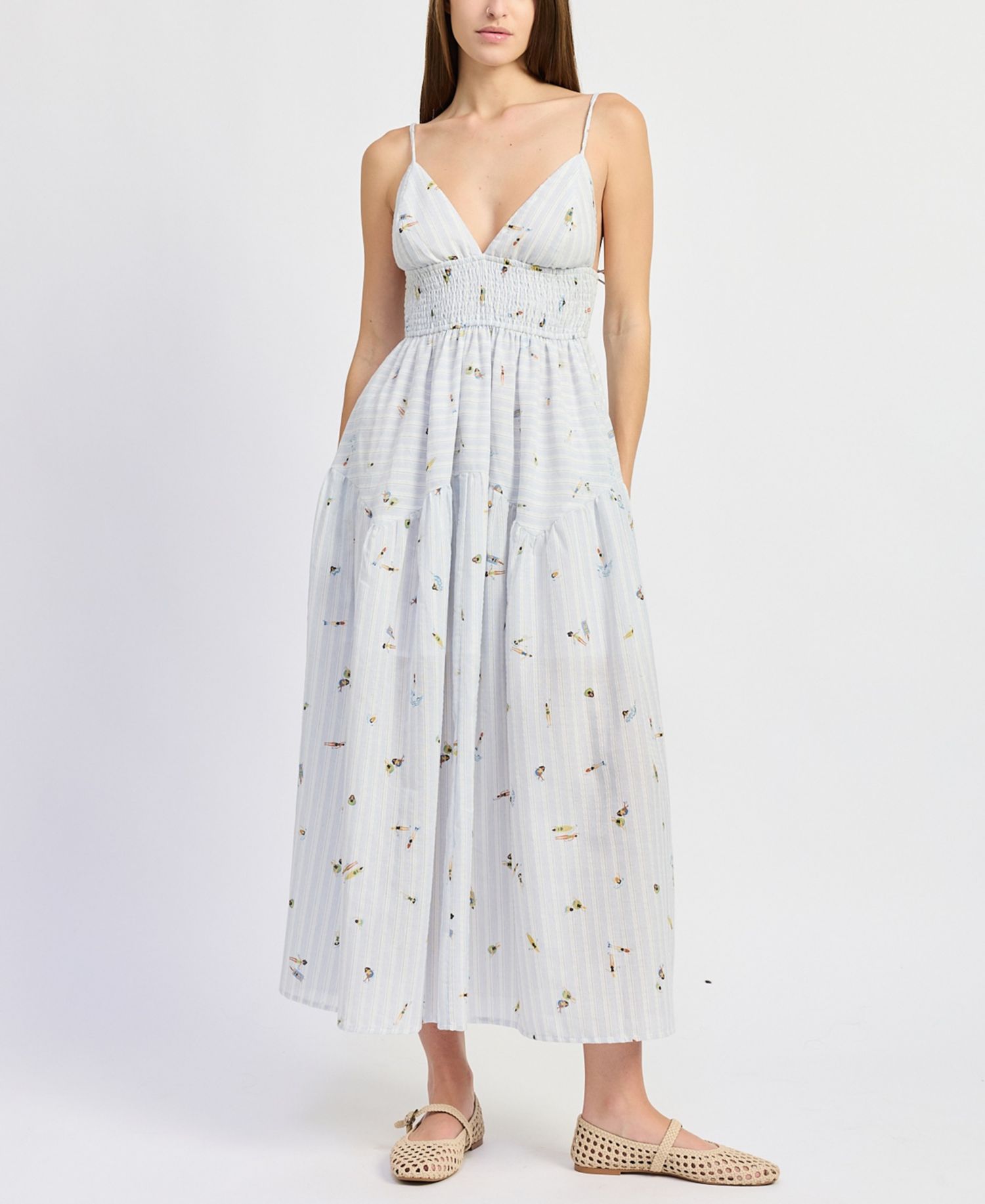Women's Sleeveless V-Neck A-Line Maxi Dress