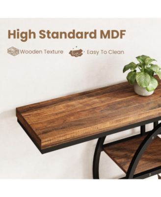 55" Entryway Table, 5-Tier Console Tables for Entryway, Industrial Narrow Sofa Tables with Storage for Living Room, Long Entry Hallway Table