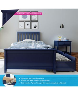 Twin Bed Frame with Storage Drawer, Solid Wood Platform Bed for Kids