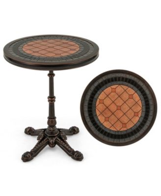 Cast Aluminum 24 in Round Outdoor Table with Weather-Resistant Finish