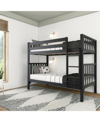 Max and Lily Bunk Bed, Scandinavian Solid Wood Twin over Twin Bunk Beds for Kids