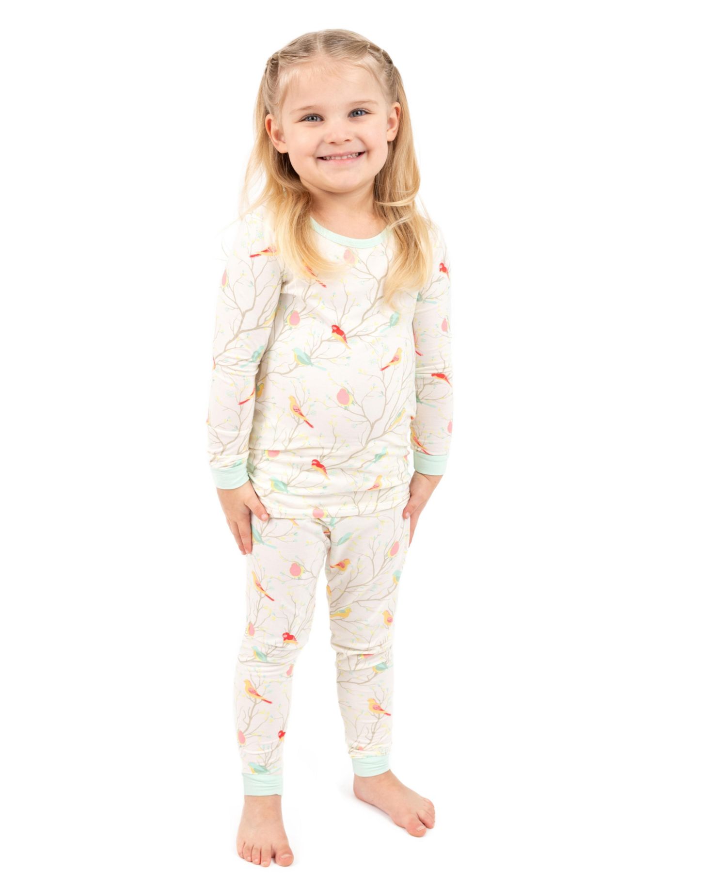 Baby Matching Family Two-Piece Cooling Bamboo Viscose Long Sleeve Pajamas - Nature and Wildlife Print (03M-24M)