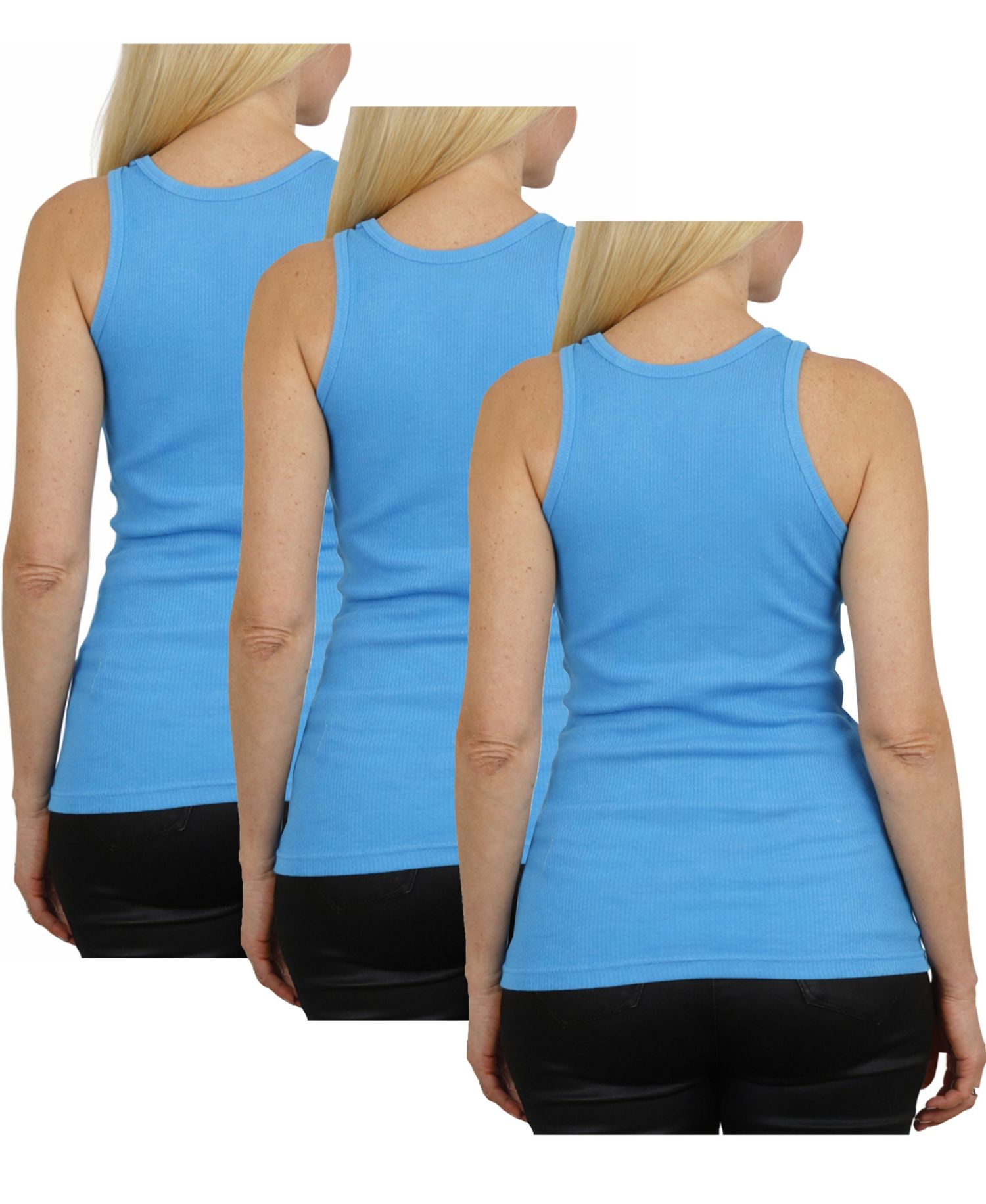 Women's Loose Fit Ribbed Tank Top-3 Pack