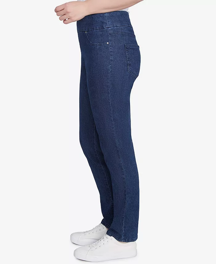 Petite Mid-Rise Pull-On Straight Extra Stretch Denim Pant - thumbnail 3