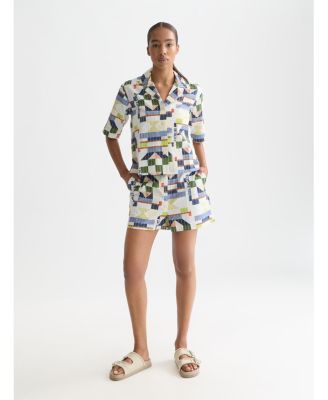 Women's Scotch and Soda Printed and Stitch-Embroidered Shorts