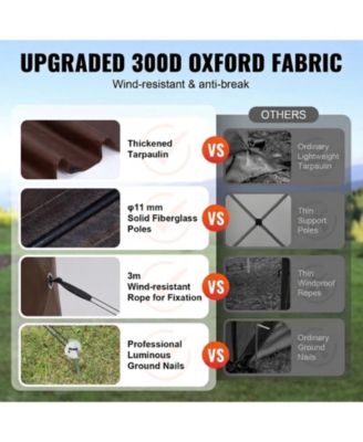 6-Sided Pop-Up Gazebo Screen Tent with Removable Wind Cloths and Mesh Windows 12.5x12.5FT