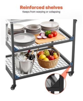 Stainless Steel Outdoor Grill Cart  with Mesh Shelves