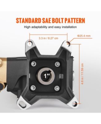 Pressure Washer Pump, 4400 PSI, 1" Shaft Triplex Plunger for Power Washers