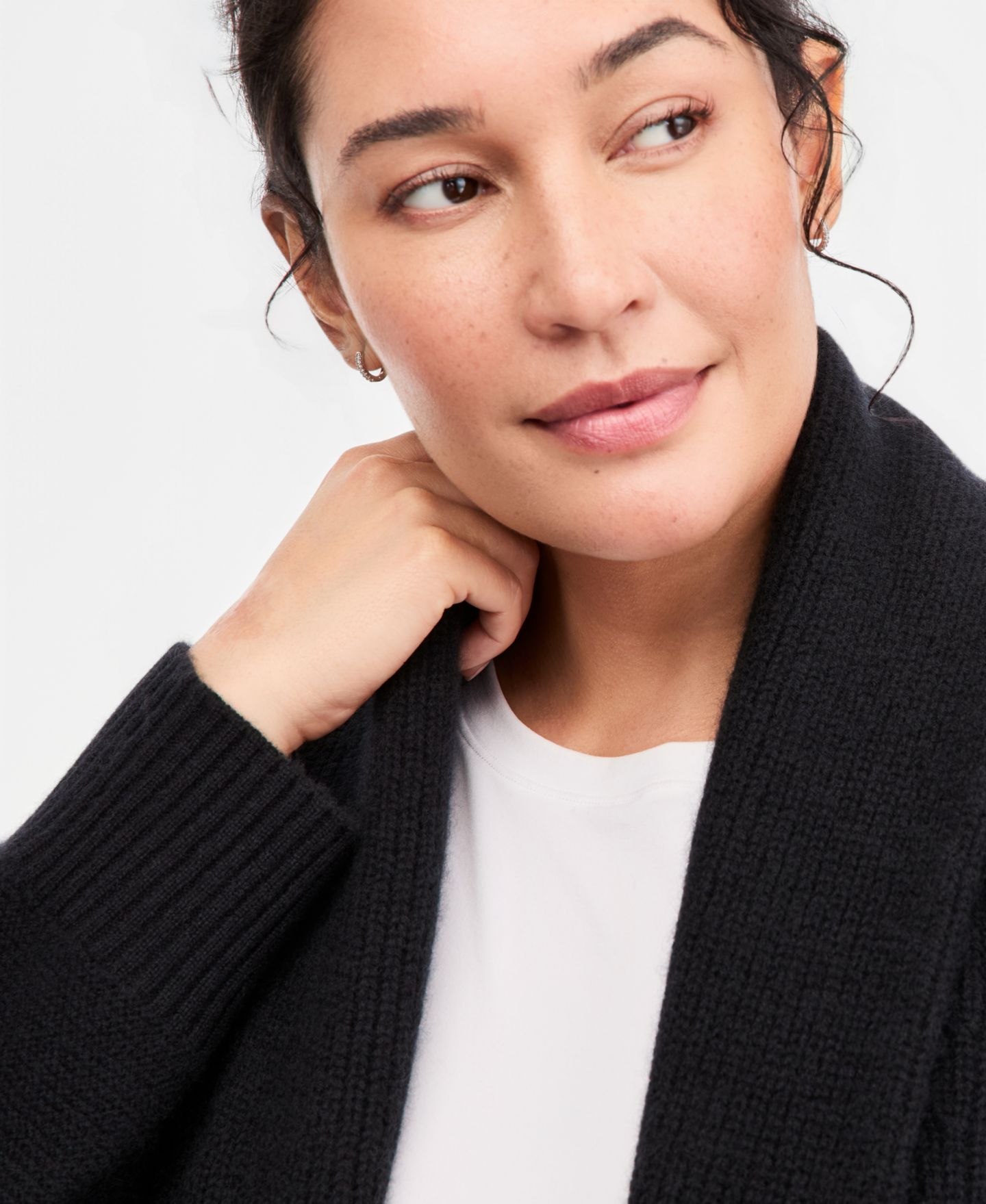 Женский кардиган Charter Club Plus Size 100% Cashmere Shawl-Collar, цвет: Чёрный — фото 3