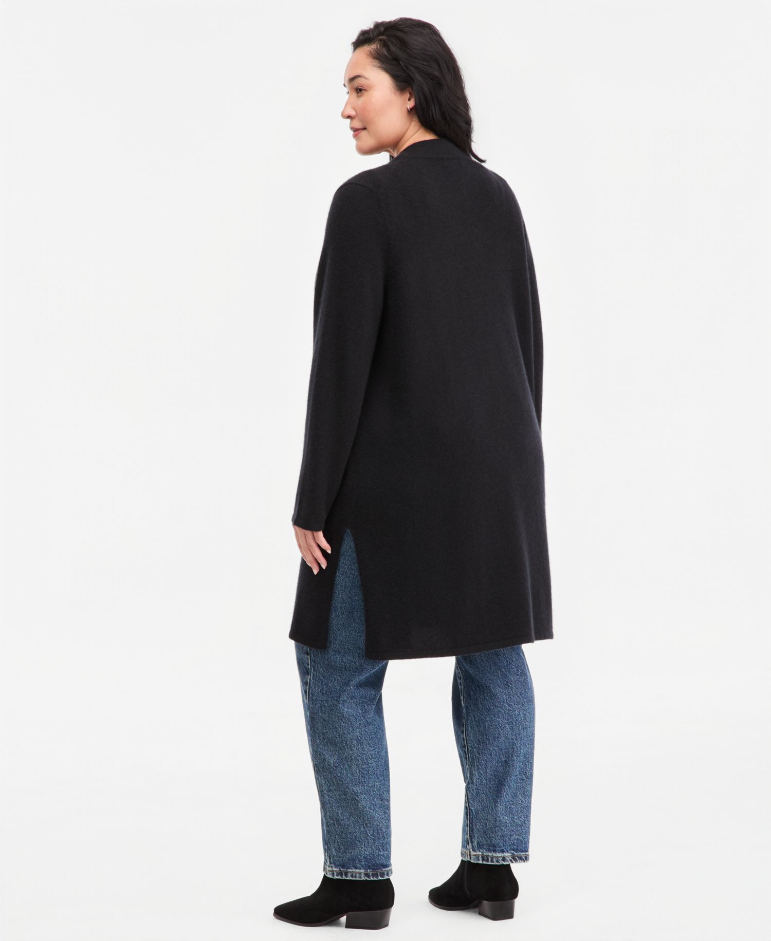 Plus Size 100% Cashmere Open Cardigan