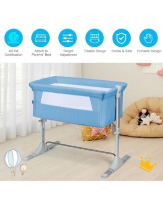 Portable Baby Bedside Bassinet Sleeper with 4 Adjustable Heights