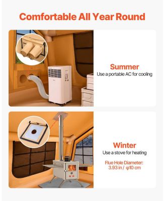 8 to 12 Person Inflatable Glamping Tent with Skylights