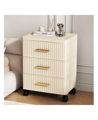 1PC Plastic Multifunctional Storage Cabinet, Drawer Type Bedside Table for Living Room Bedroom Toy Book Organizer