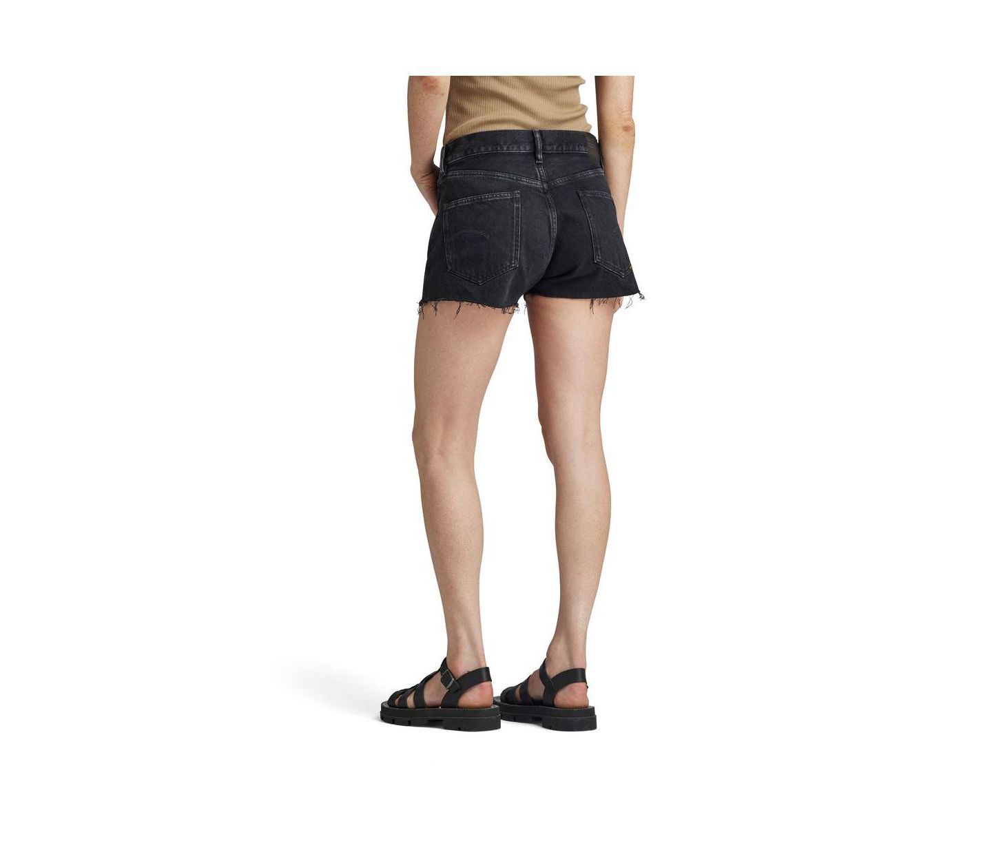 Женские шорты G-Star True Shorts Raw Edge, цвет: Угольно-чёрный — фото 2