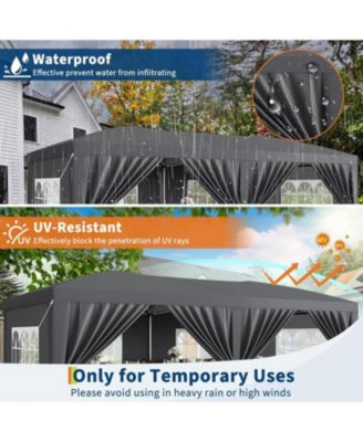 10x20 Heavy Duty Pop Up Canopy Tent with 6 Removable Sidewalls
