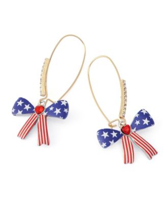 Faux Stone Americana Bow Dangle Earrings