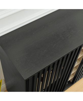 Mid-Century Fluted Liquor Cabinet and Wine Storage