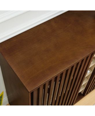 Mid-Century Fluted Liquor Cabinet and Wine Storage