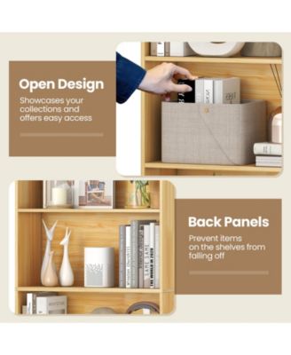 6-Tier Bookcase with 6 Open Shelves and Anti-Toppling Kits-Wood