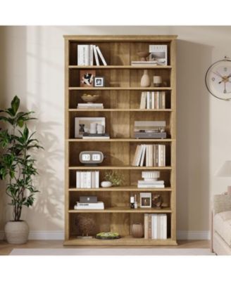 71" Tall Bookshelves and Bookcases with Adjustable Shelves, 8-Tier Large Open Library Bookcase, FreeStanding Display Storage Shelves